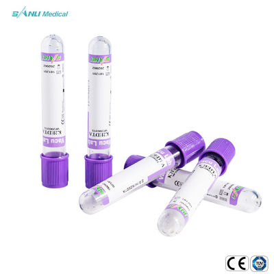 ISO9001 গ্লাস ব্লাড কালেকশন টিউব 5ml ল্যাভেন্ডার টপ EDTA টিউব
