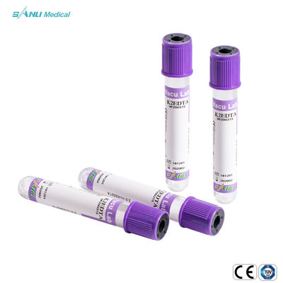 ISO9001 গ্লাস ব্লাড কালেকশন টিউব 5ml ল্যাভেন্ডার টপ EDTA টিউব