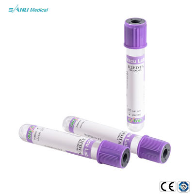 ISO9001 গ্লাস ব্লাড কালেকশন টিউব 5ml ল্যাভেন্ডার টপ EDTA টিউব