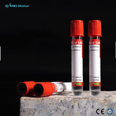 রেড টপ 3ml গ্লাস ব্লাড কালেকশন টিউব ভ্যাকুয়াম ক্লট অ্যাক্টিভেটর টিউব