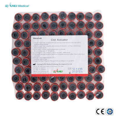 13x100mm প্লাস্টিক রক্ত ​​সংগ্রহ টিউব PET ক্লট অ্যাক্টিভেটর