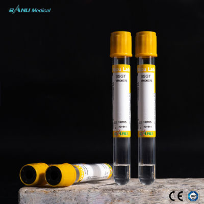 সিরাম নির্ধারণের জন্য 4ml প্লাস্টিক রক্ত ​​সংগ্রহের টিউব হলুদ শীর্ষ SST টিউব