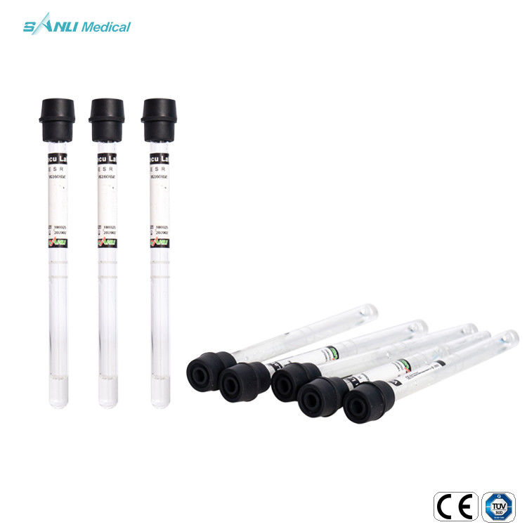 CE ESR গ্লাস ভ্যাকুয়াম ব্লাড কালেকশন টিউব 1.6ml ডিসপোজেবল 3.8% সোডিয়াম সাইট্রেট